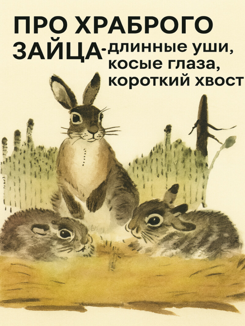 Сказка Про храброго Зайца-длинные уши, косые глаза, короткий хвост (аудиоверсия)