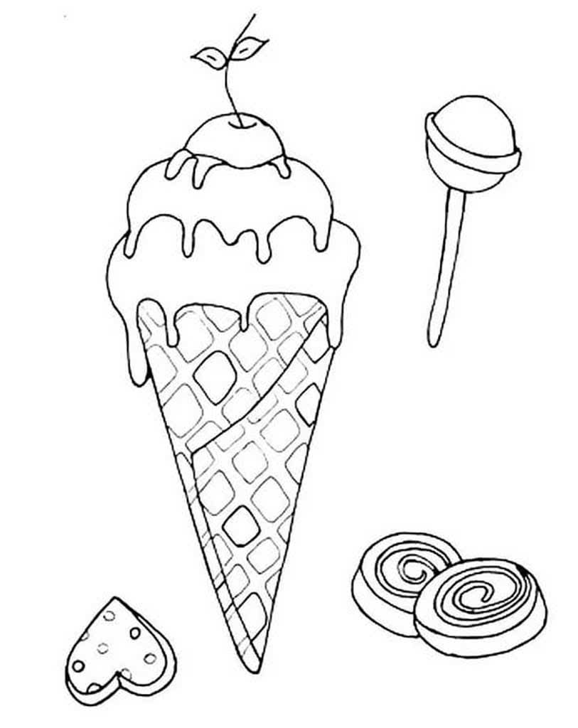 Мороженое Раскраска Для Детей Распечатать