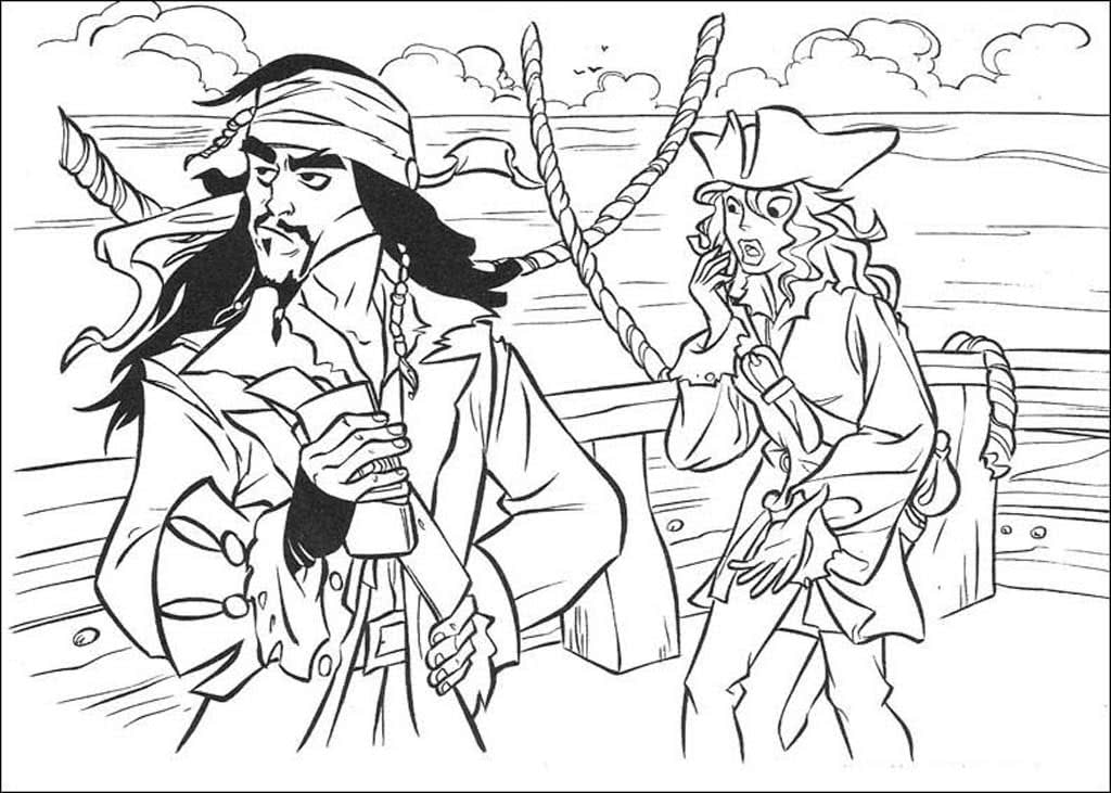 Разукрашка Пираты Карибского Моря