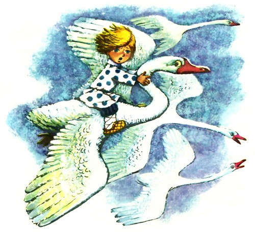 Сказка гуси лебеди в картинках для детей распечатать