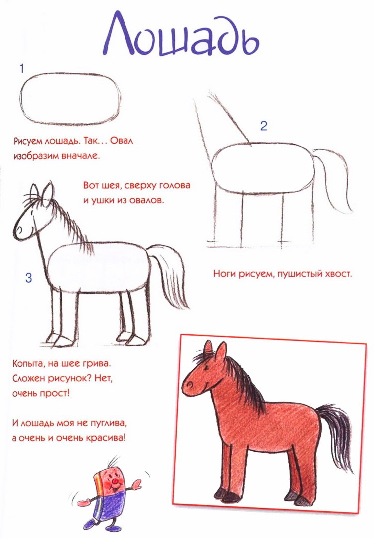 Как научиться рисовать лошадку ребенку