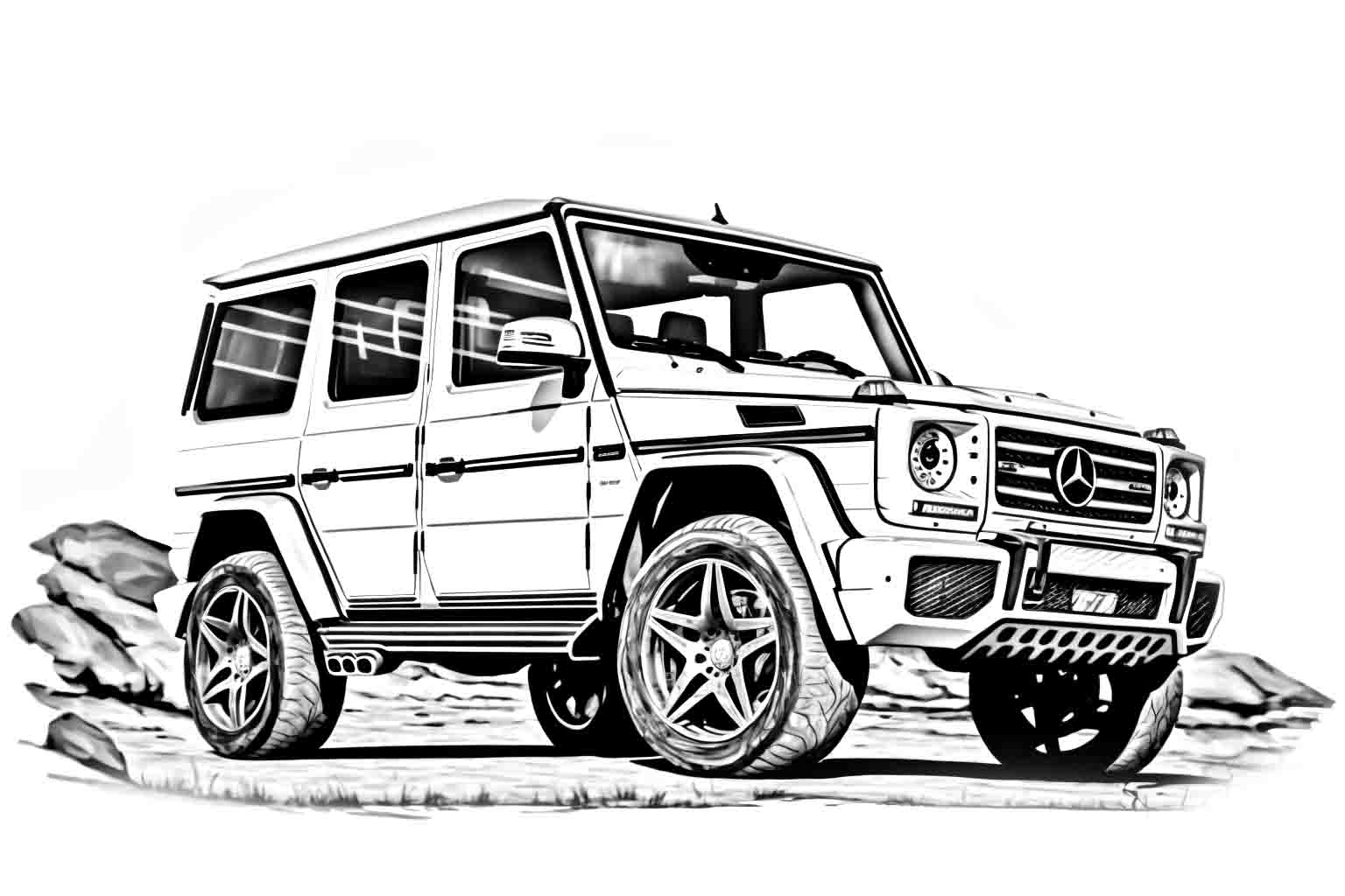 Раскраска Mercedes-Benz G-class AMG Гелендваген