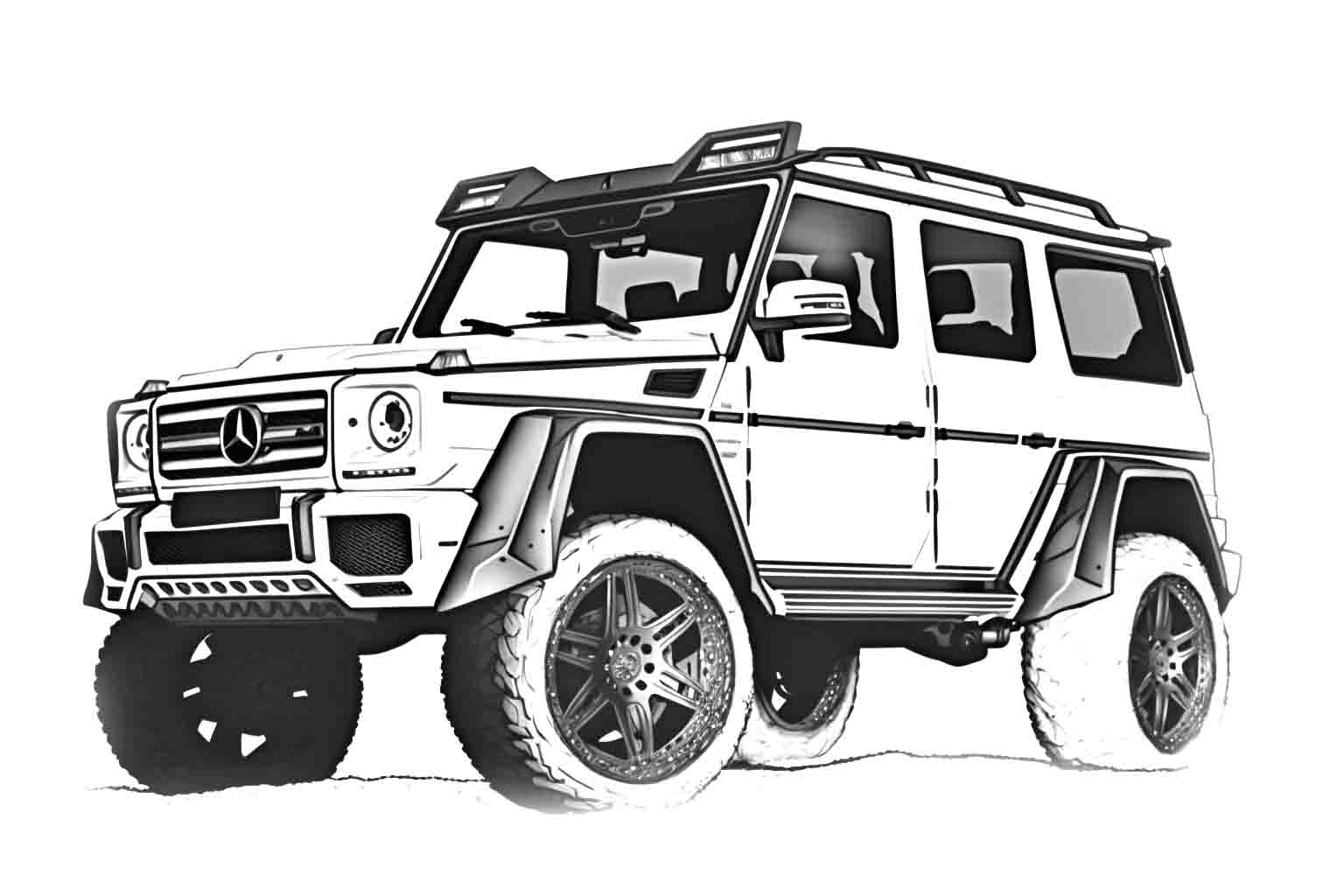 Раскраски для мальчиков Mercedes-Benz G-class OFF-ROAD