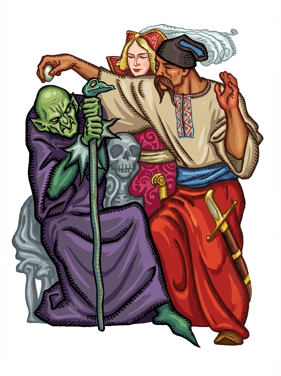 Сказка про Кощея-бессмертного, Ивана-царевича и Булата-молодца – украинская аудиосказка