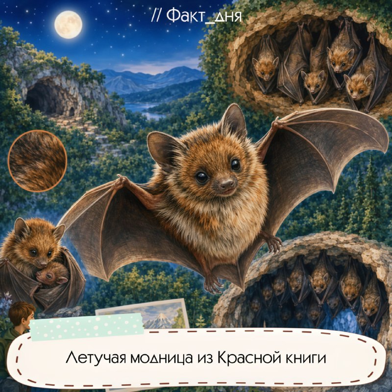 Трёхцветная ночница — летучая мышь